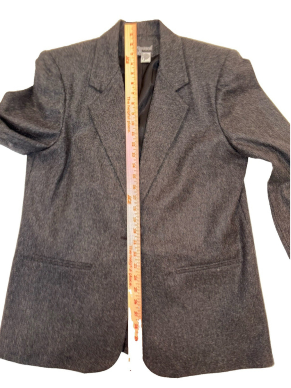 SagHarbor Woman’s Blazer Wool Jacket Size 12-Dark Charcoal Gray-100% Wool-Office - Picture 6 of 9